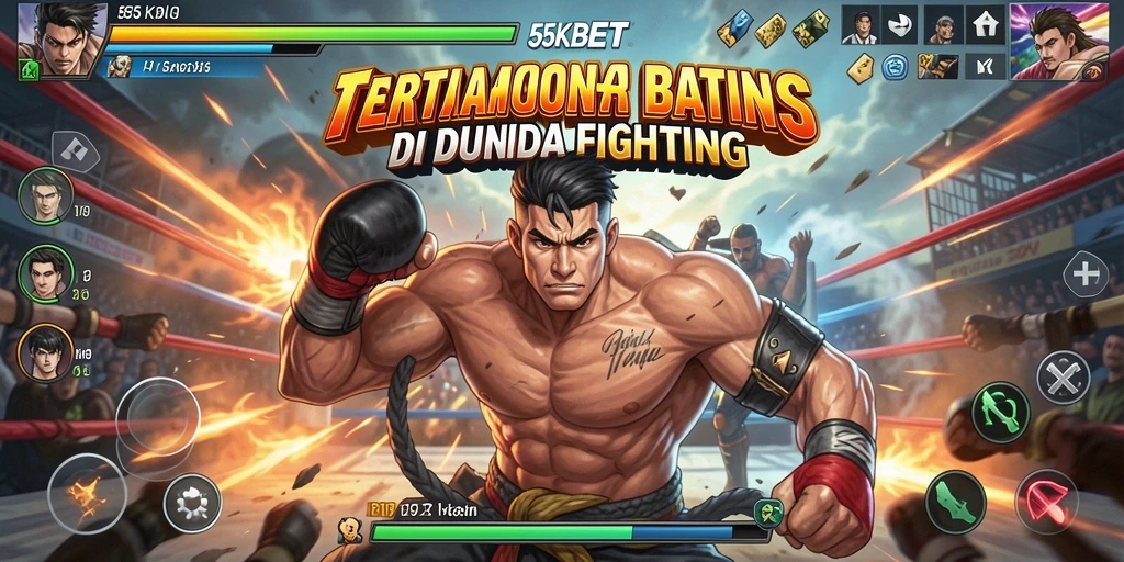 Tangkapan layar gameplay 55KBET menampilkan aksi pertarungan yang mendebarkan.