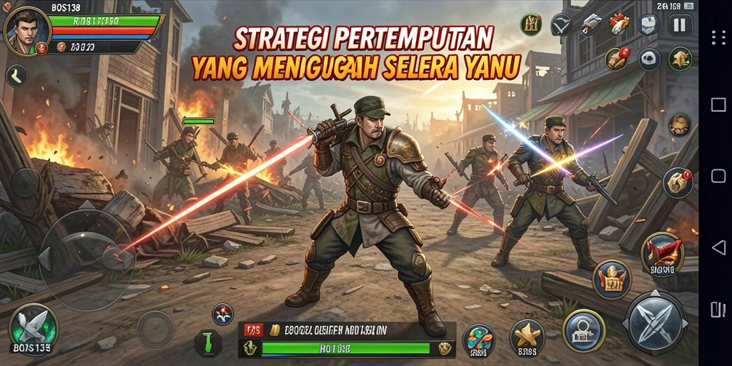 Tampilan gameplay menegangkan dalam BOS138 dengan berbagai strategi pertempuran.
