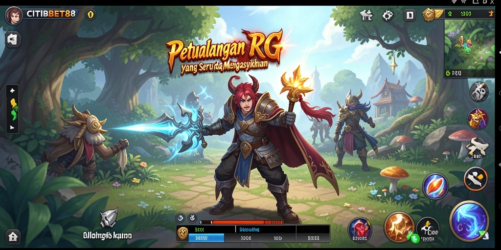 Screenshot CITIBET88 yang menunjukkan aksi atraktif dalam pertarungan RPG.