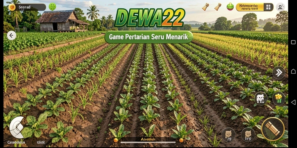 Screenshot menunjukkan pemain sedang mengelola ladang di DEWA22.