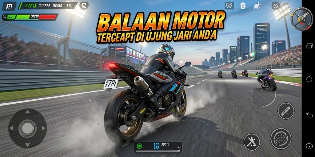 Tangkapan layar menunjukkan aksi balapan mendebarkan F7F7.