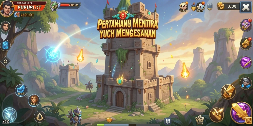 Gameplay FUFUSLOT yang menegangkan dalam menghalau serangan musuh.