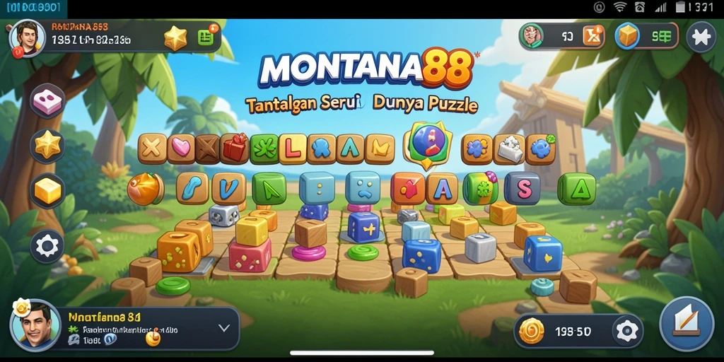 Screenshot gameplay MONTANA88 menunjukkan tantangan puzzle yang menarik.