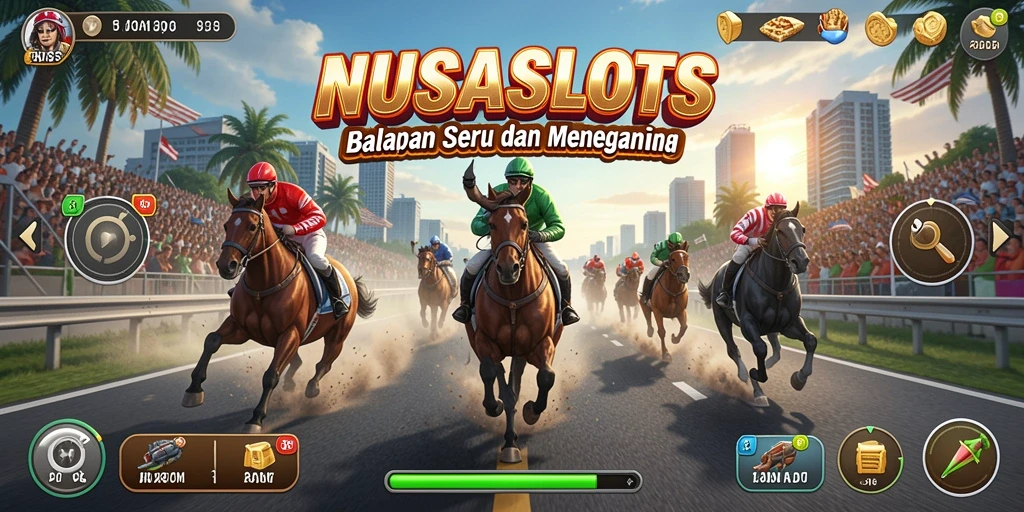 Tampilan gameplay NUSASLOTS yang penuh aksi balapan.