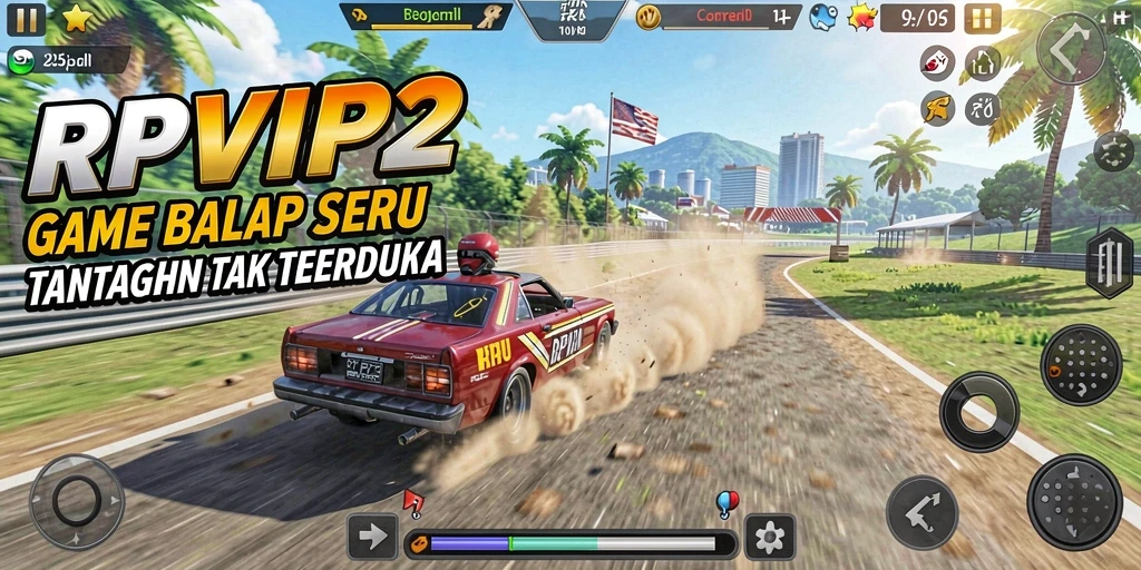 Tangkapan layar RPVIP2 menampilkan aksi balap yang mendebarkan dan grafis yang menawan.